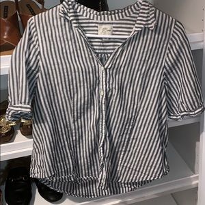 J. Crew Striped Short Sleeve Button Down